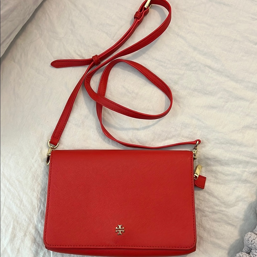 Tory Burch Red Leather Crossbody Bag
